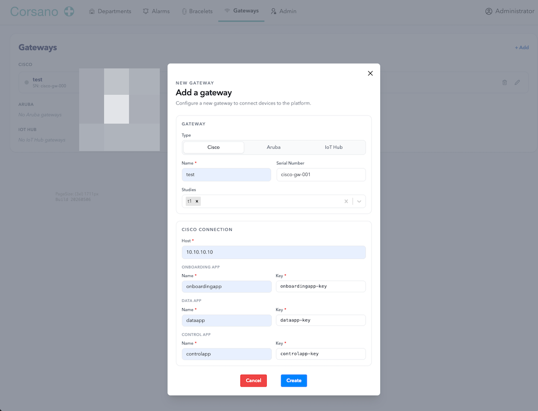 Add a Gateway and attach the Study