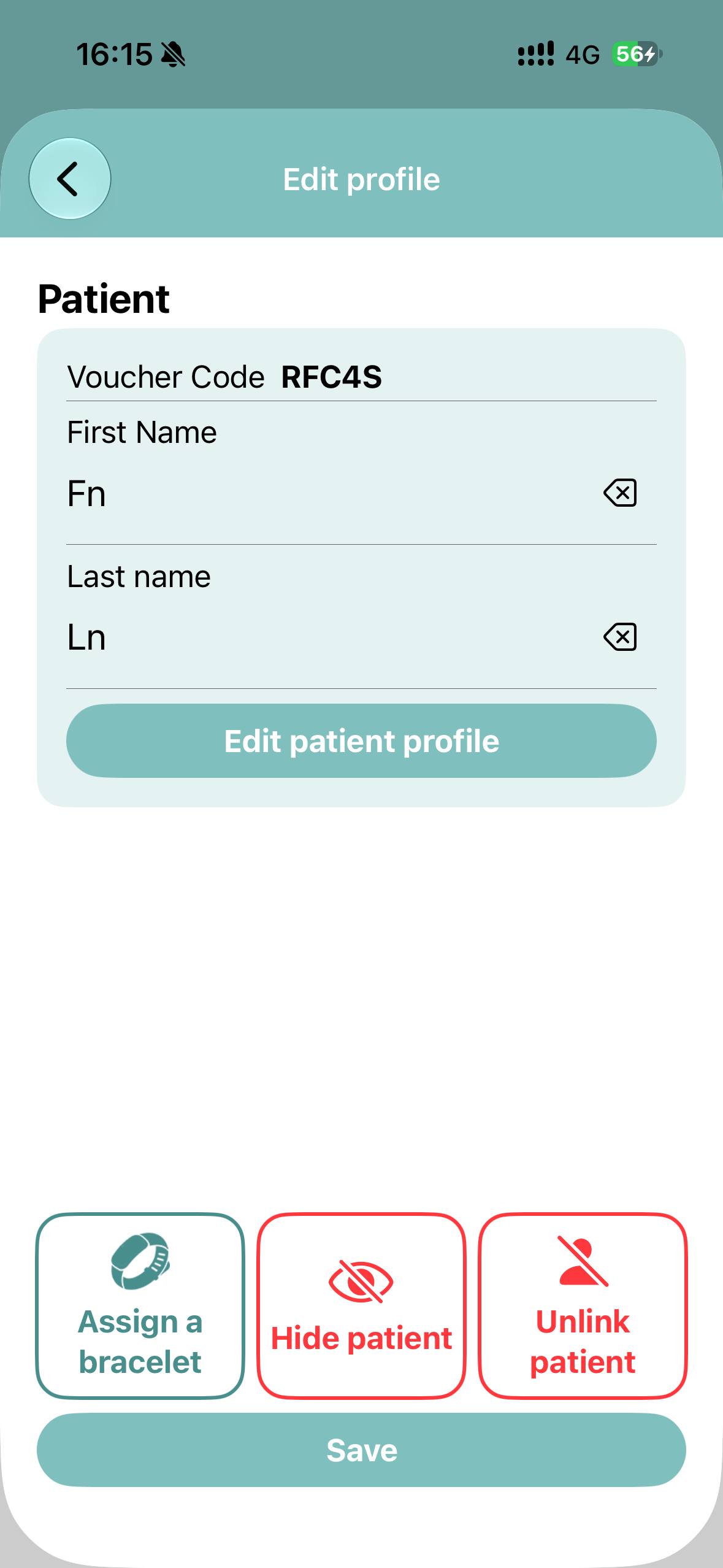 Assign a bracelet in the Corsano HCP app